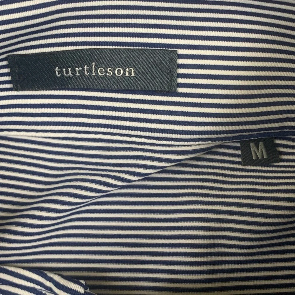 Turtleson Mens Medium 1/4 Zip Pullover Navy White Striped Broadmoor Invitation